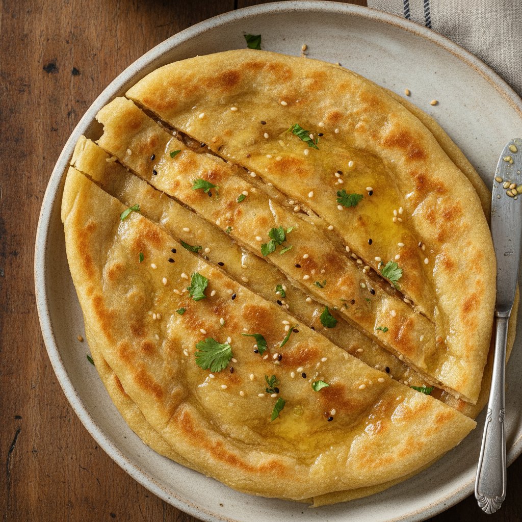 Layered Buttered Flatbread (Keto)