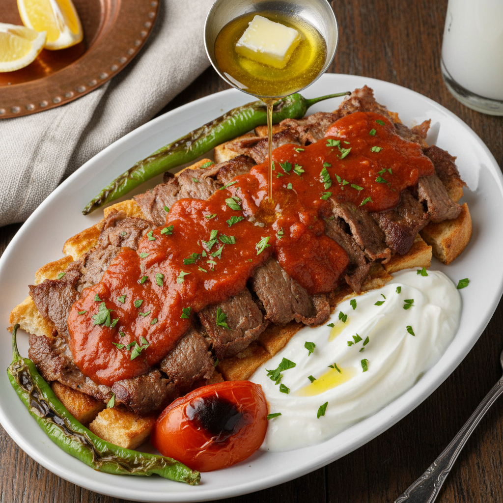 Butter-Grilled Lamb on Toasted Bread — Bursa Kebab