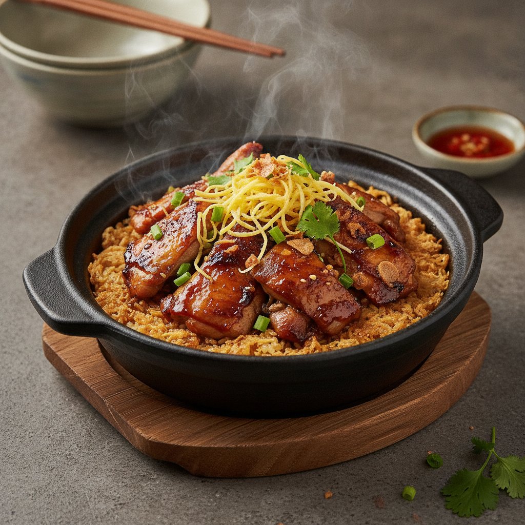 Sizzling Clay Pot Chicken Rice (High-Protein)