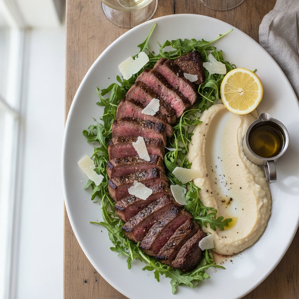 Sliced Beef Steak with Arugula (High-Protein)