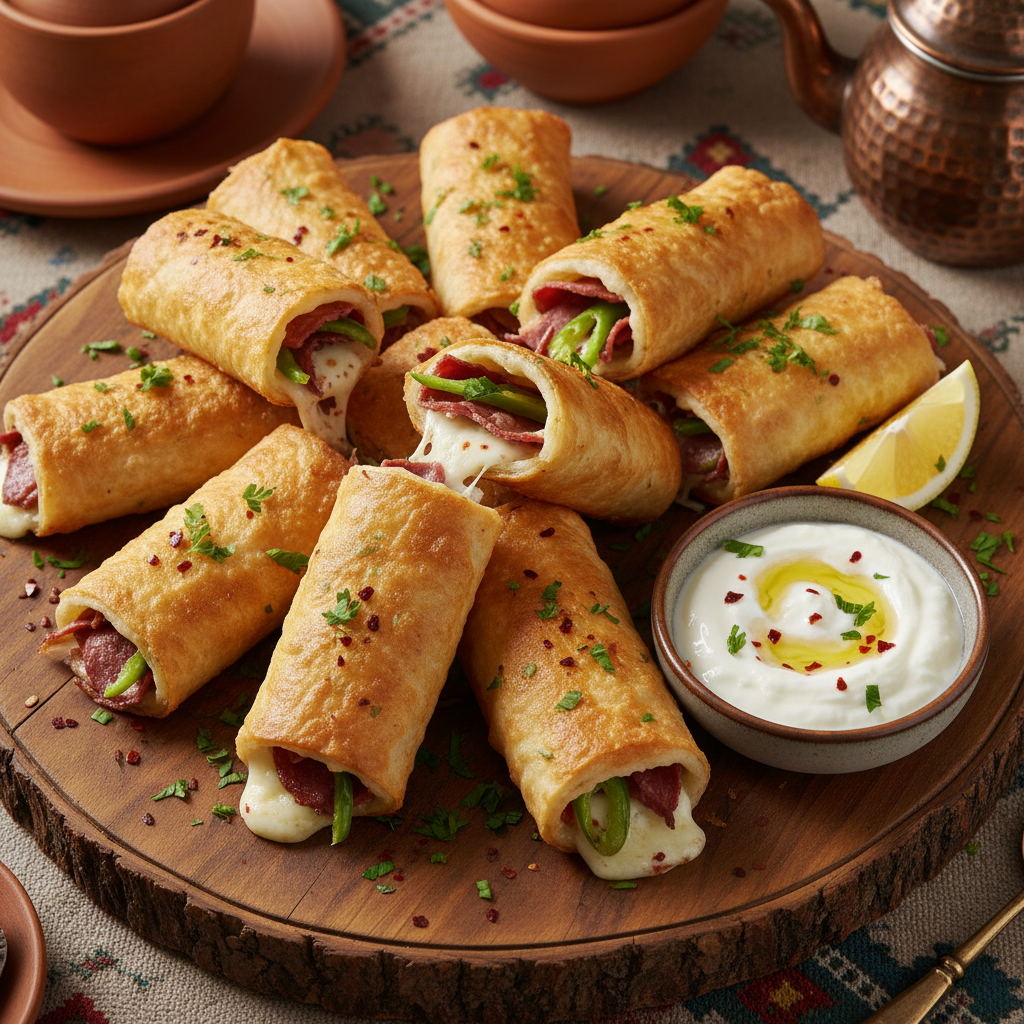Crispy Pastrami Cheese Cigars — Pacanga Boregi