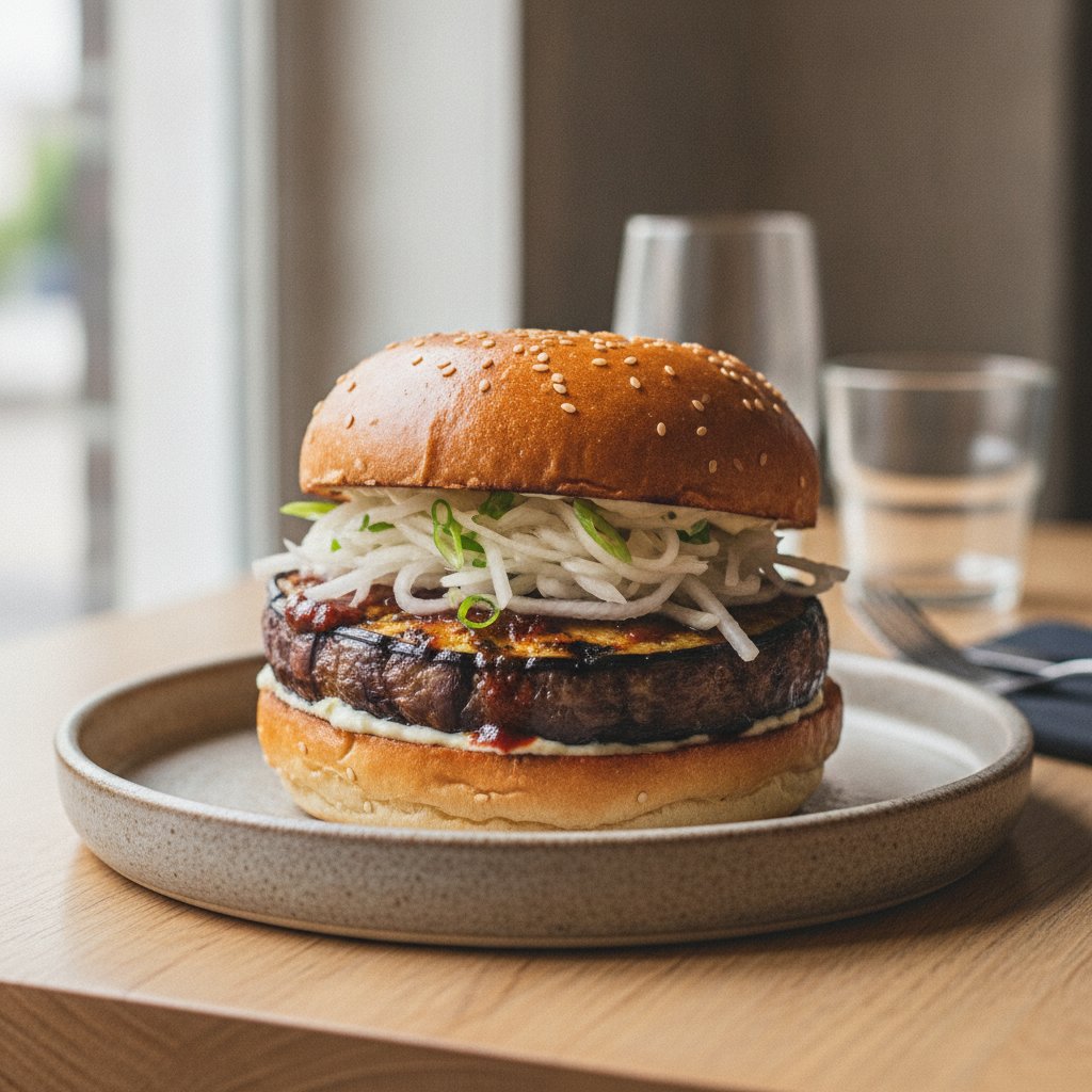 Grilled Eggplant Miso Burger
