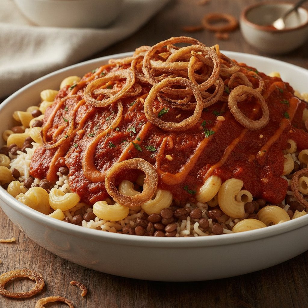Egyptian Mixed Rice with Pasta and Lentils