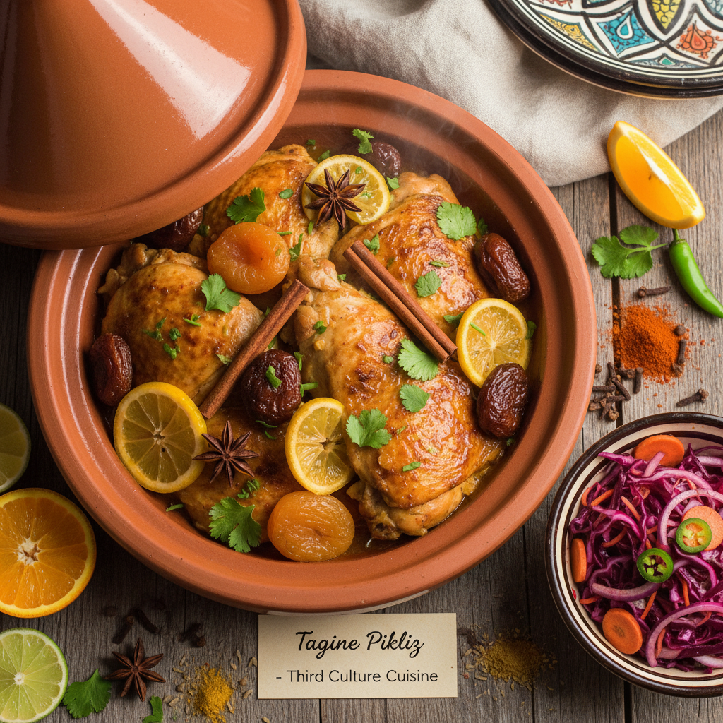 Citrus Spiced Chicken Tagine with Pikliz - Tagine Pikliz