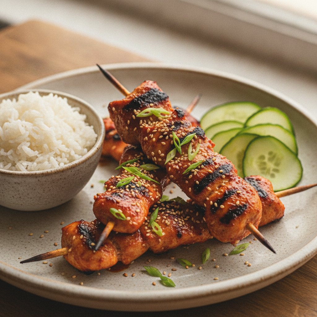 Grilled Spicy Chicken Skewers (Low-Calorie)