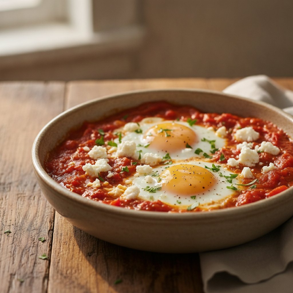 Village Baked Eggs with Tomato (Low-Calorie)