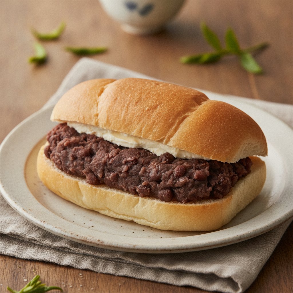 Japanese Sweet Bean Bread Sandwich (Low-Calorie)