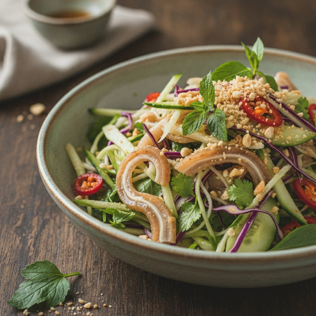 Pork Ear Salad with Herbs (Keto)