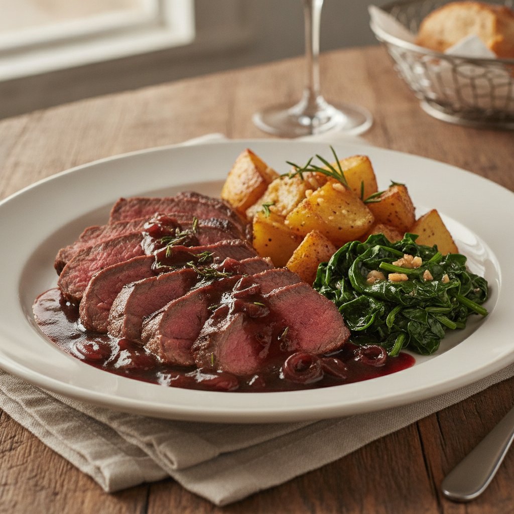 French Roast Beef with Red Wine Sauce (Gluten-Free)