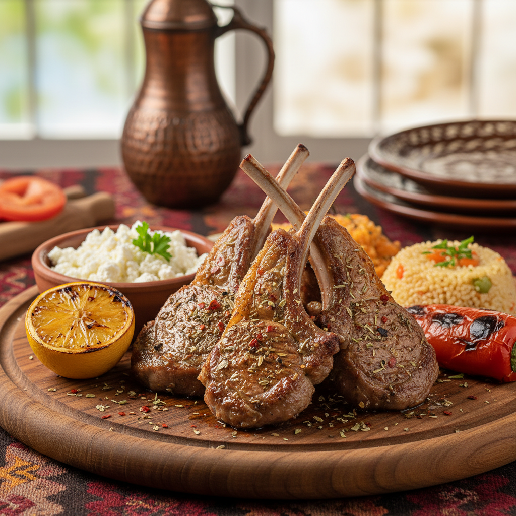 Charcoal-Grilled Lamb Chops with Eggplant — Kuzu Pirzola