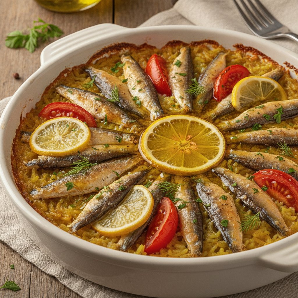 Baked Anchovy Rice Bowl