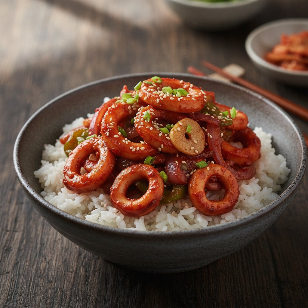 Korean Rice with Stir-Fried Squid