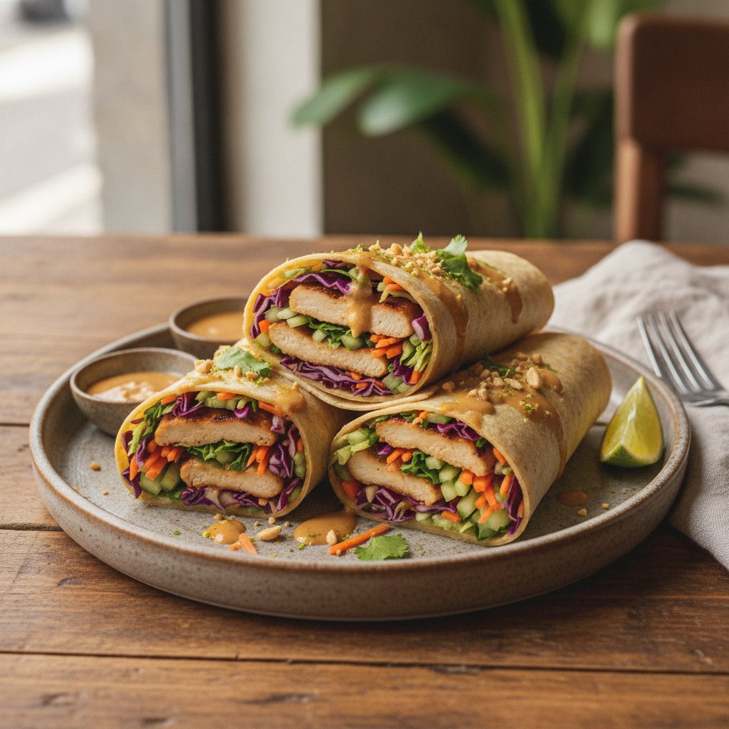 Thai Chicken Satay Wraps (Low-Calorie)