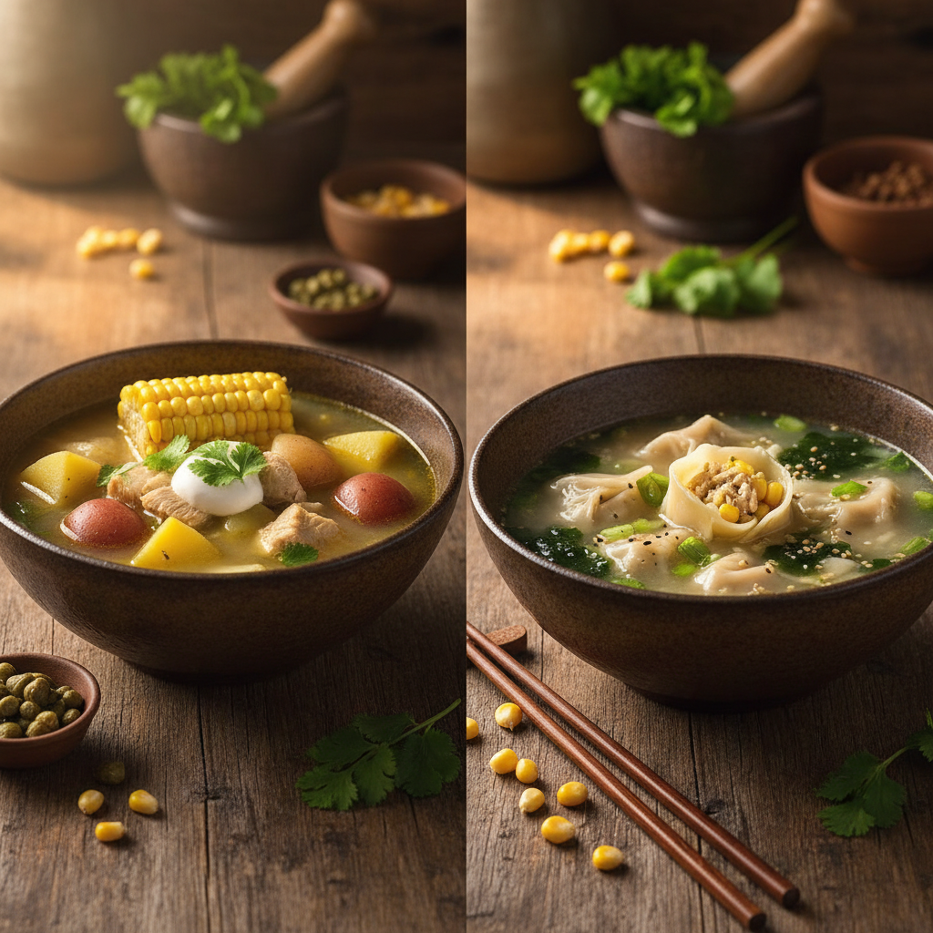 Colombian Chicken Wonton Soup