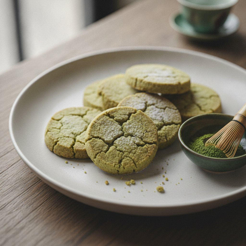 Green Tea Shortbread Cookies