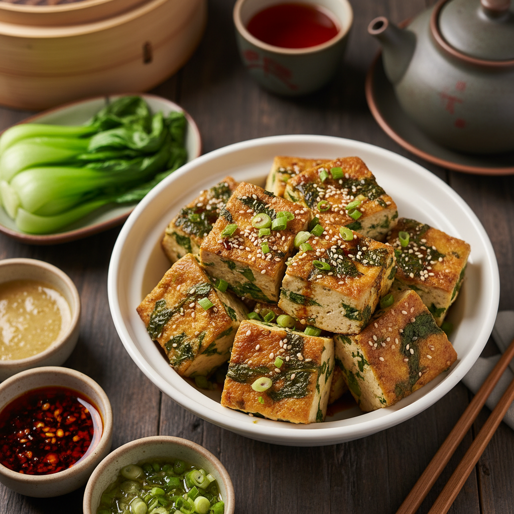 Baked Silken Tofu Spinach Bites