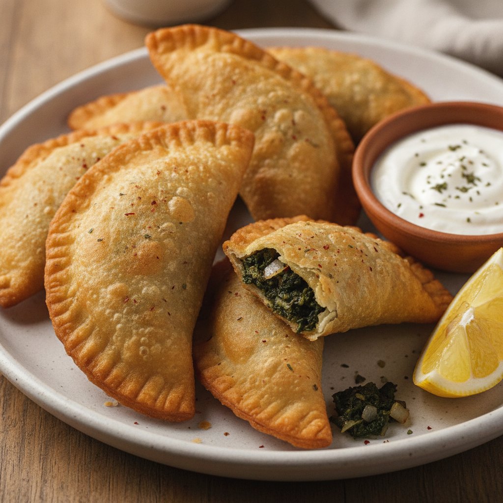 Fried Stuffed Pastry with Spinach