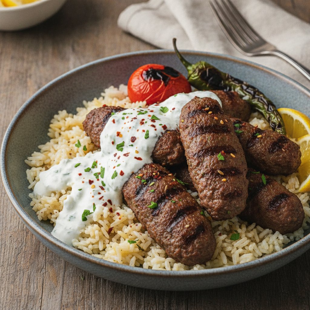 Grilled Meatball Rice Bowl