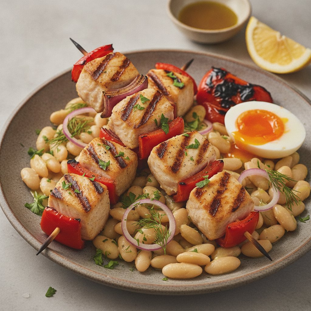 Grilled Swordfish Skewers (High-Protein)