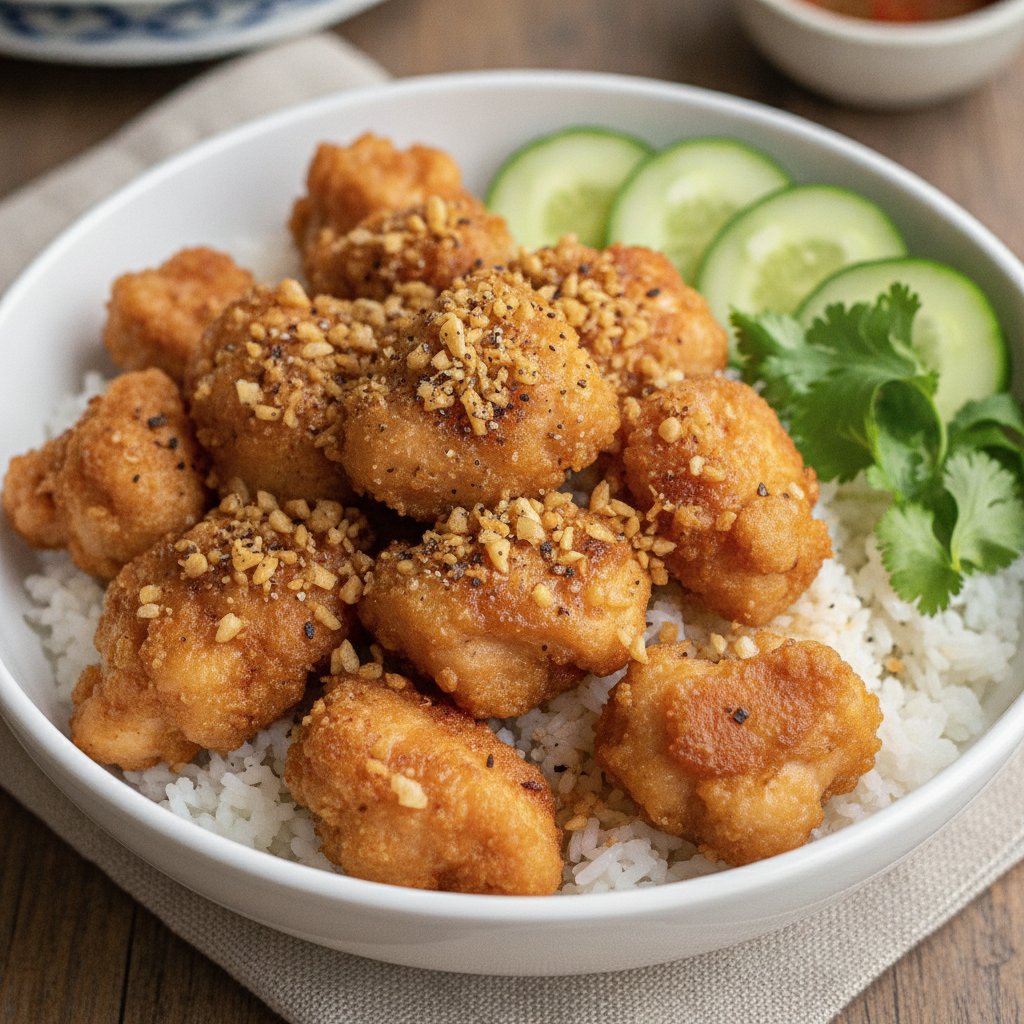 Garlic Pepper Fried Chicken (Low-Calorie)