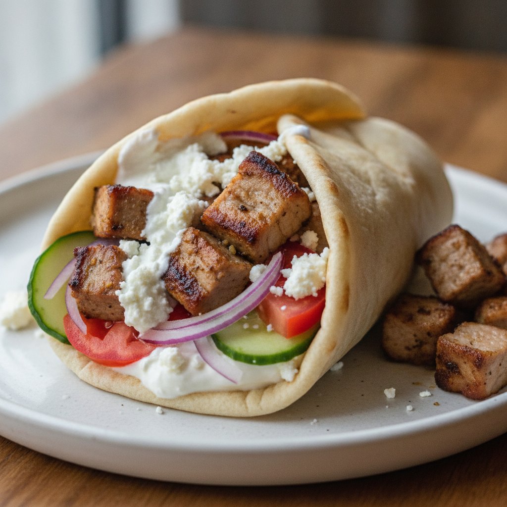 Greek Rotisserie Pork Wrap (High-Protein)