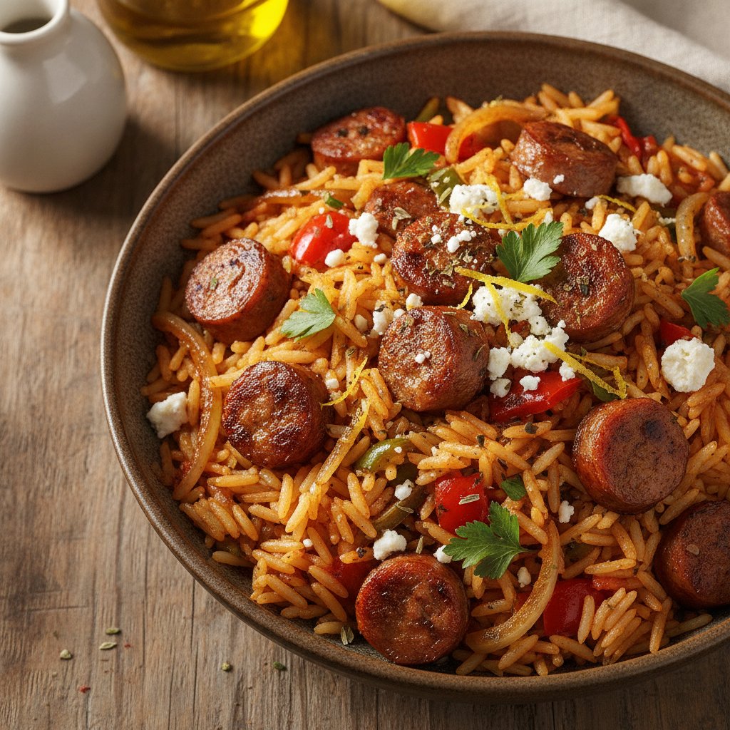 Rice Pilaf with Sausage and Peppers
