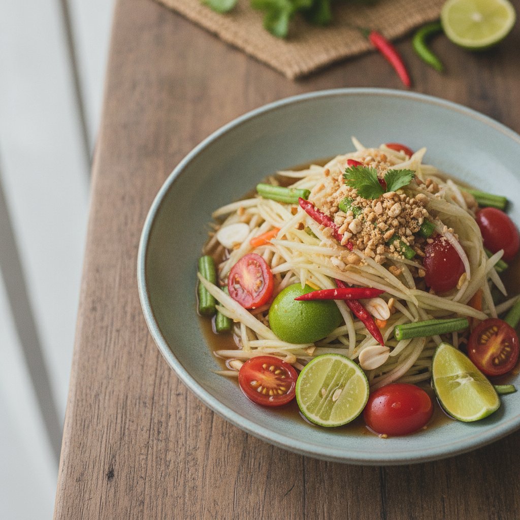 Spicy Green Papaya Salad (Low-Chol)