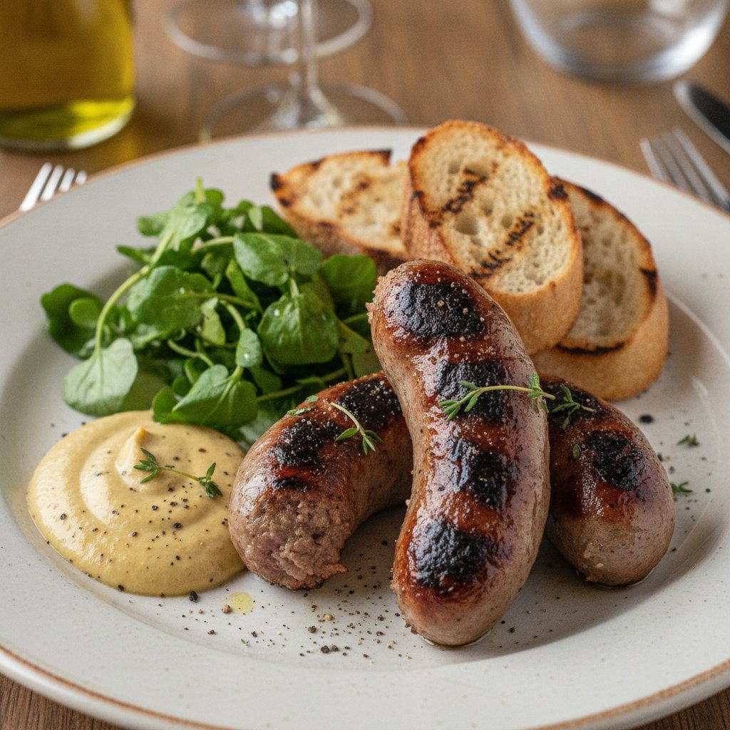 Grilled Sausages with Mustard