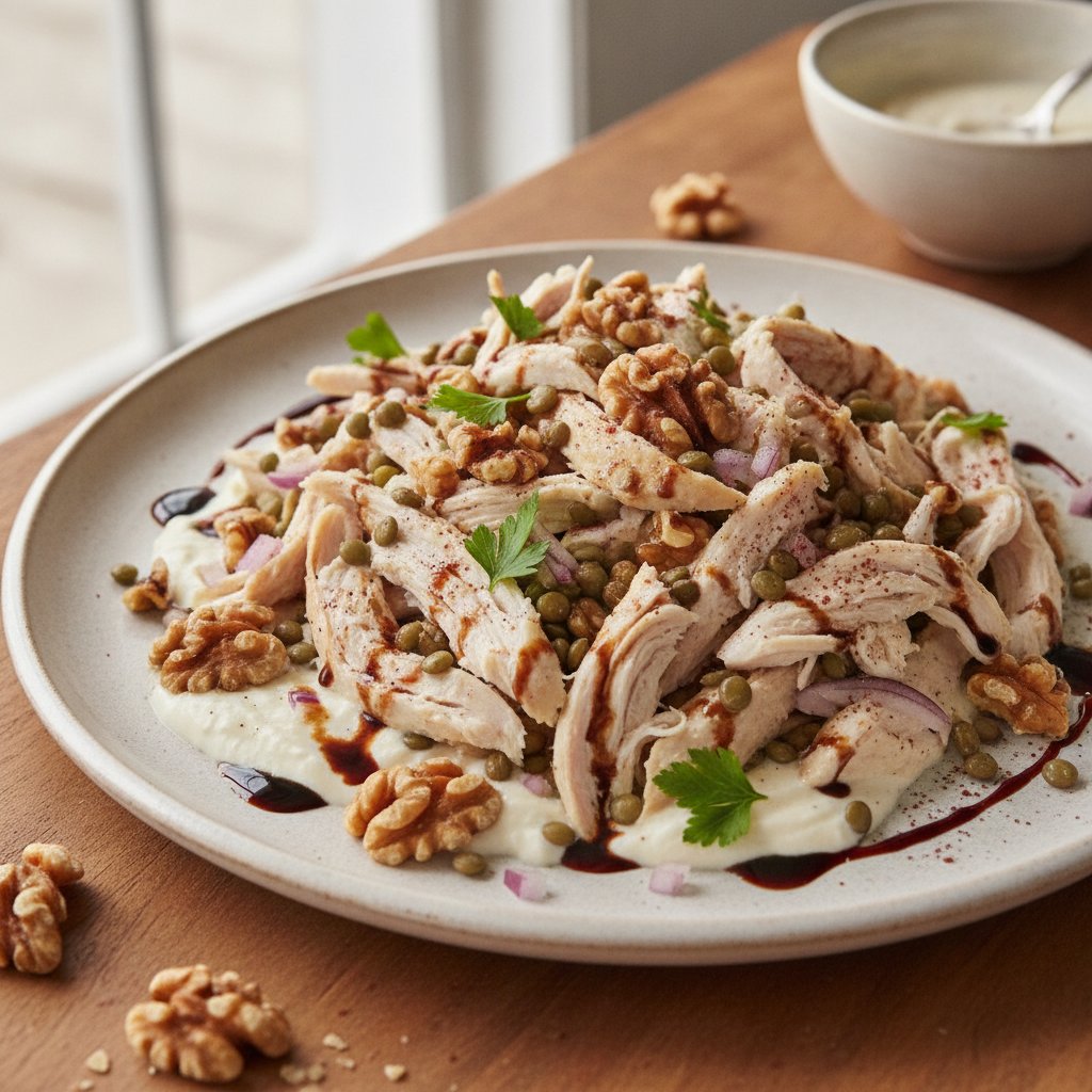 Shredded Chicken Walnut Salad (High-Protein)