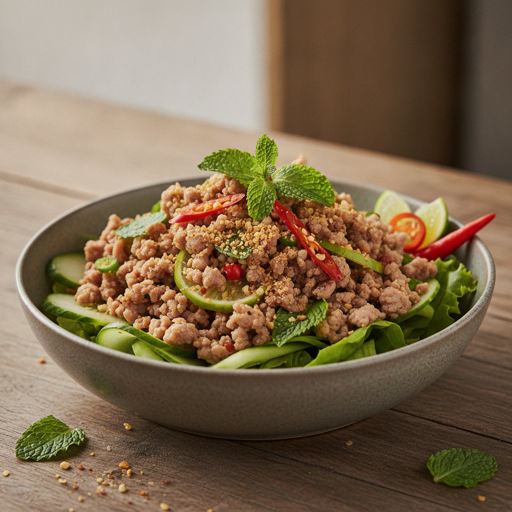 Spicy Ground Pork Salad (Low-Calorie)