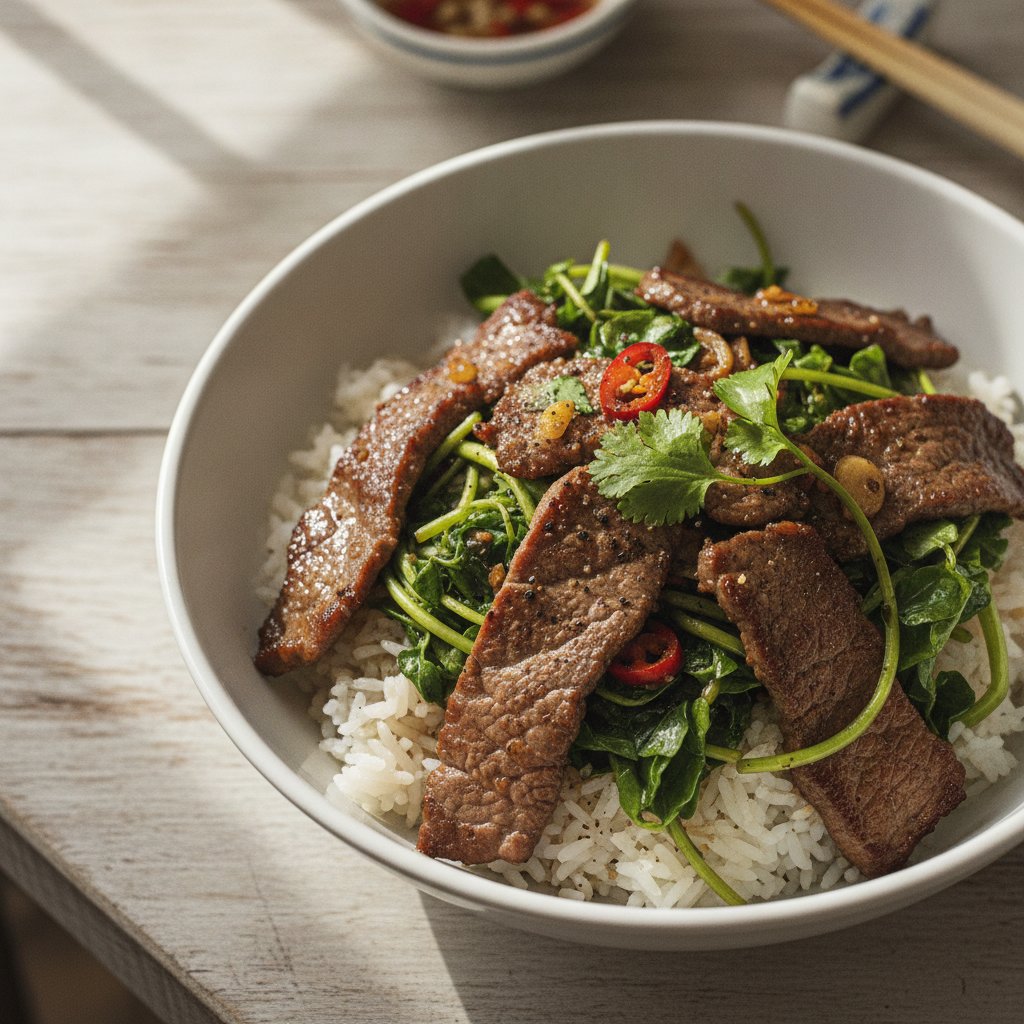 Stir Fried Beef With Watercress