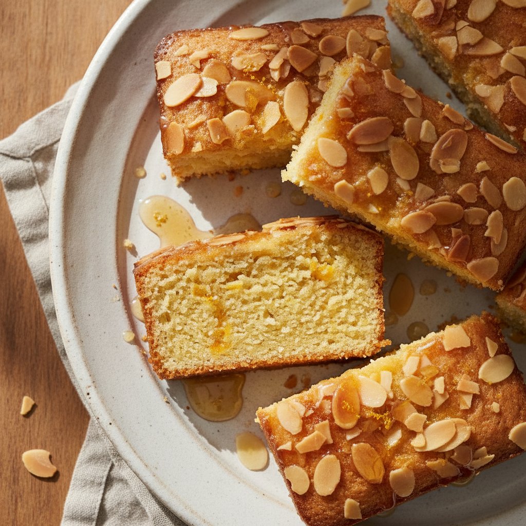 Orange Almond Cake Bars
