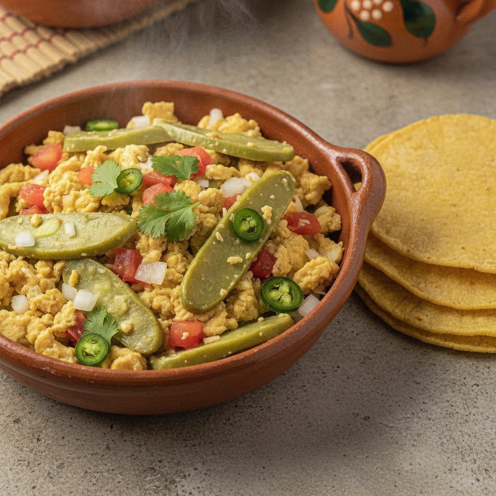 Eggs Scrambled With Cactus