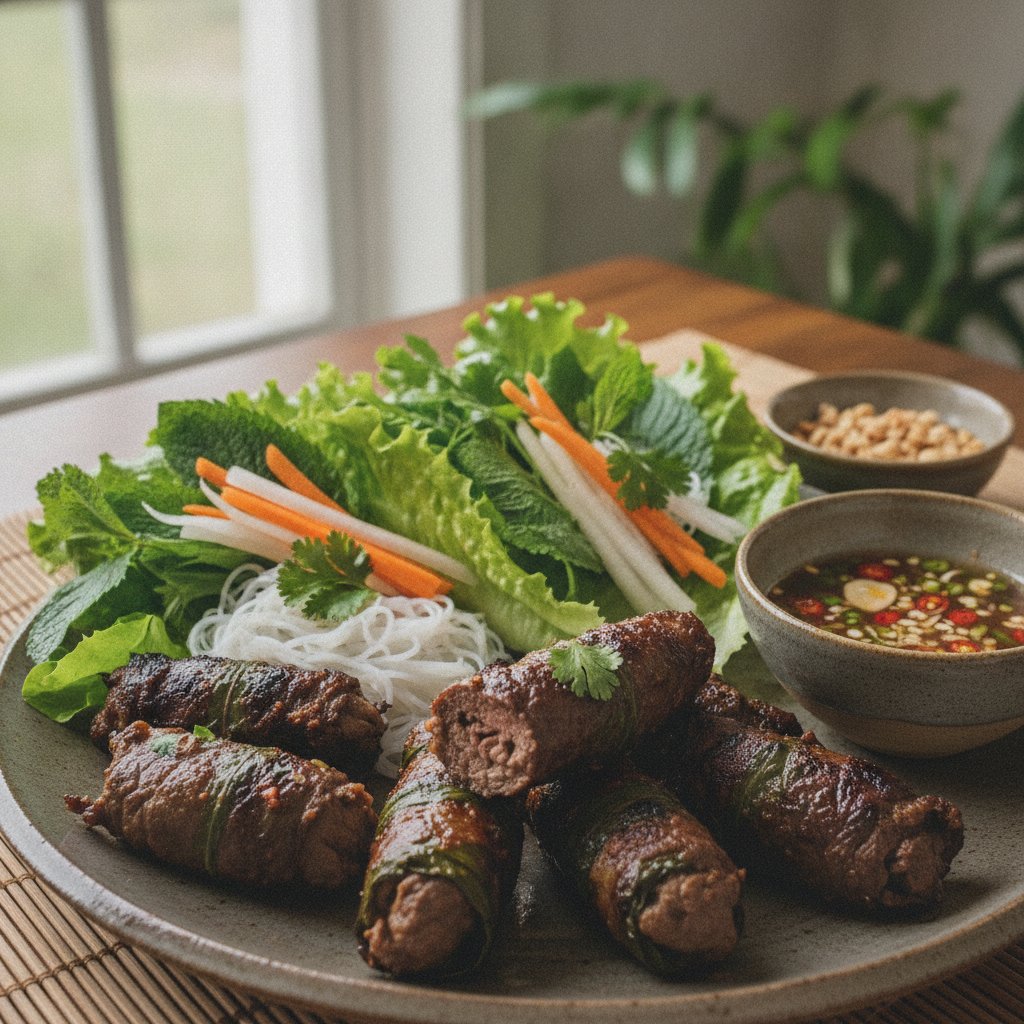 Grilled Beef Wrapped in Leaves