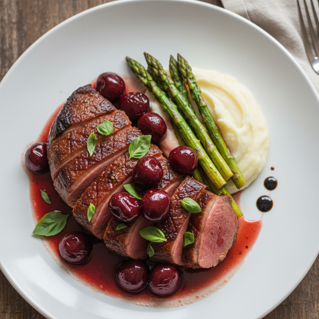 California Duck Breast Cherry Glaze Plate