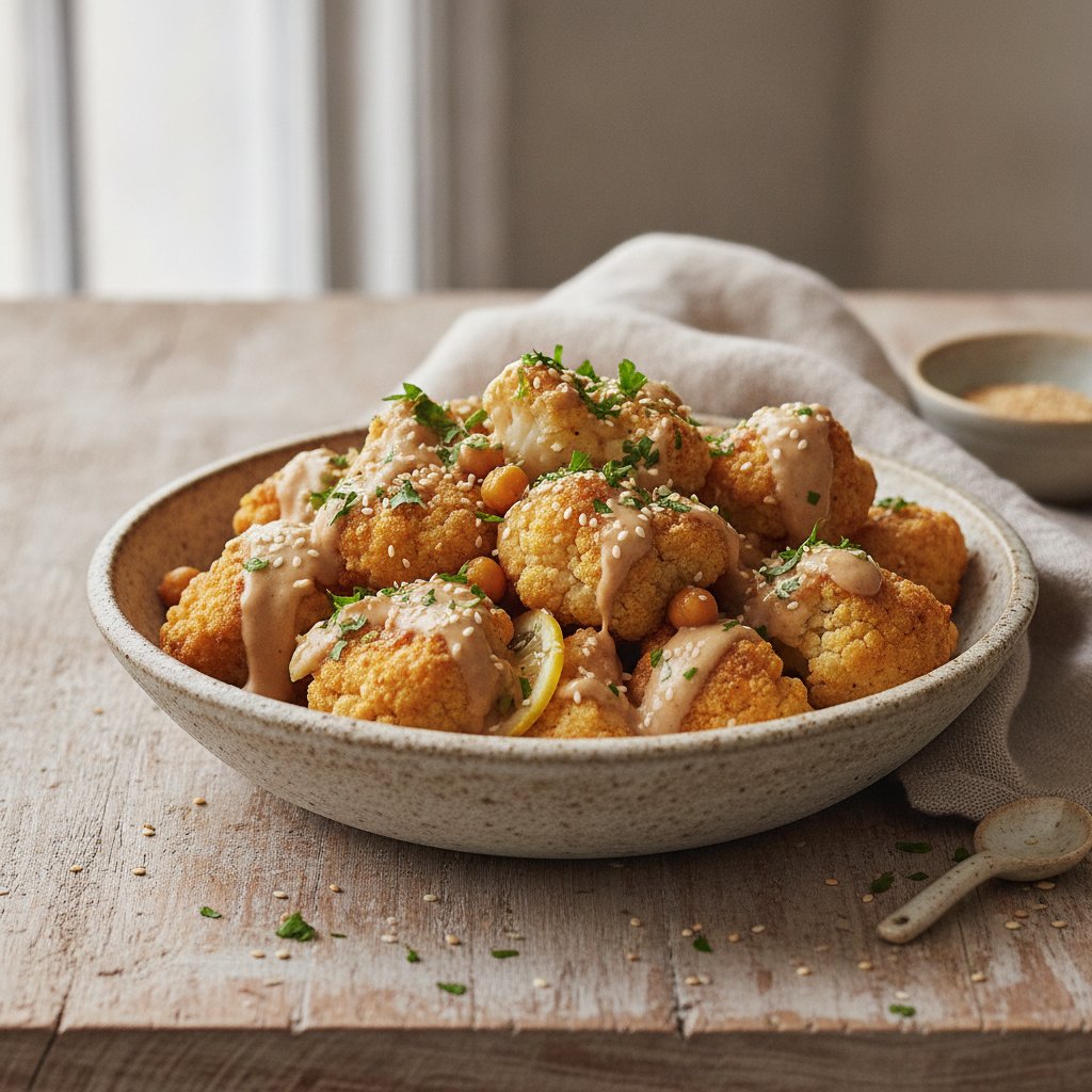 Fried Cauliflower with Sesame Sauce (Low-Calorie)