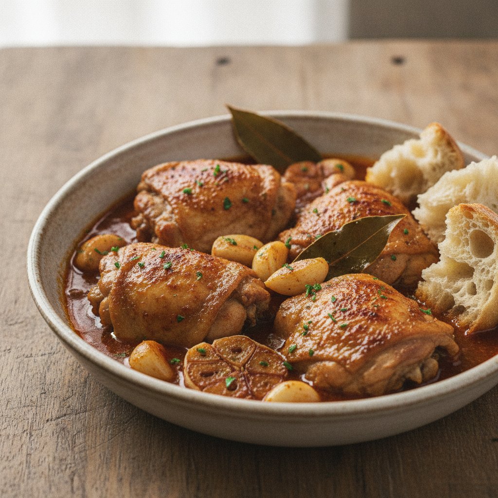 Spanish Chicken and Garlic Stew