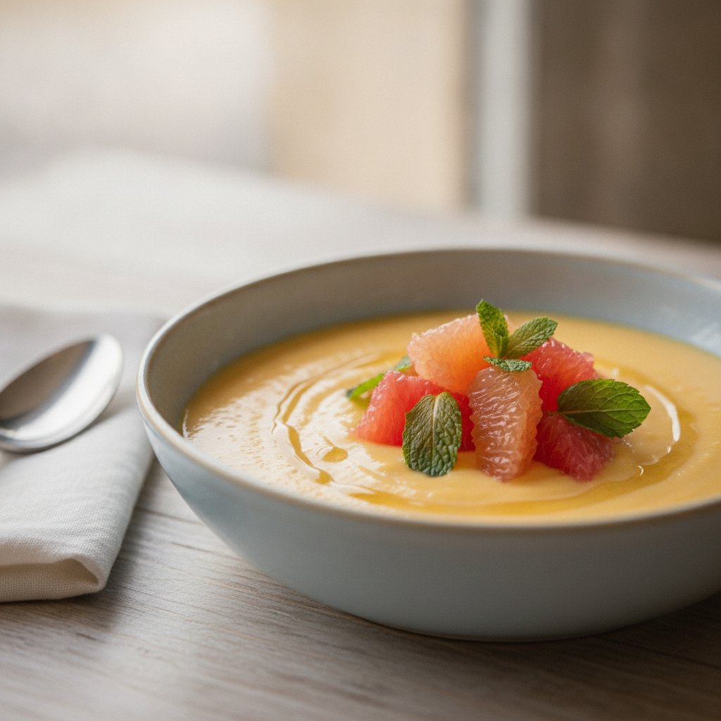 Chilled Mango Cream with Grapefruit