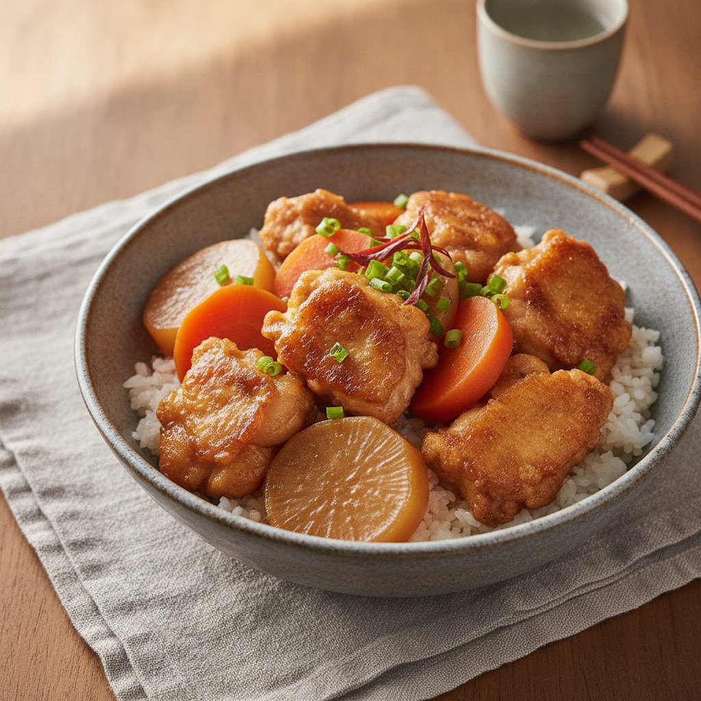 Simmered Fried Chicken and Root Vegetables (Gluten-Free)