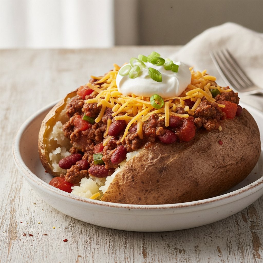 Chili-Stuffed Baked Potato