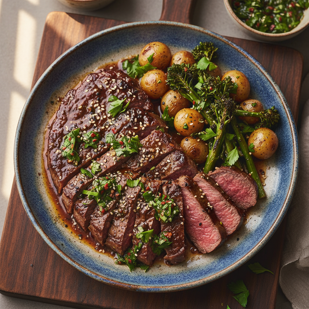 Chimichurri Miso Glazed Sirloin
