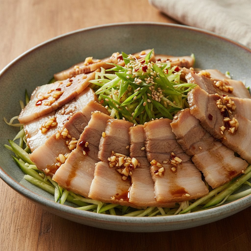 Sliced Pork Belly and Garlic Sauce Salad
