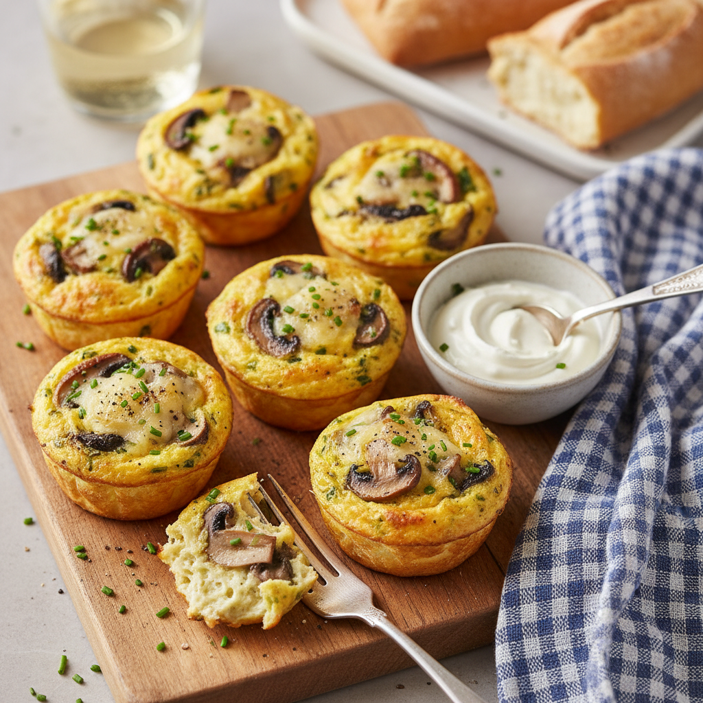 Baked Mushroom Gruyere Egg Bites