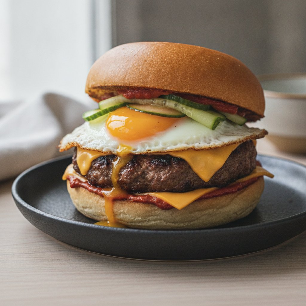 Spicy Marinated Beef Burger (High-Protein)