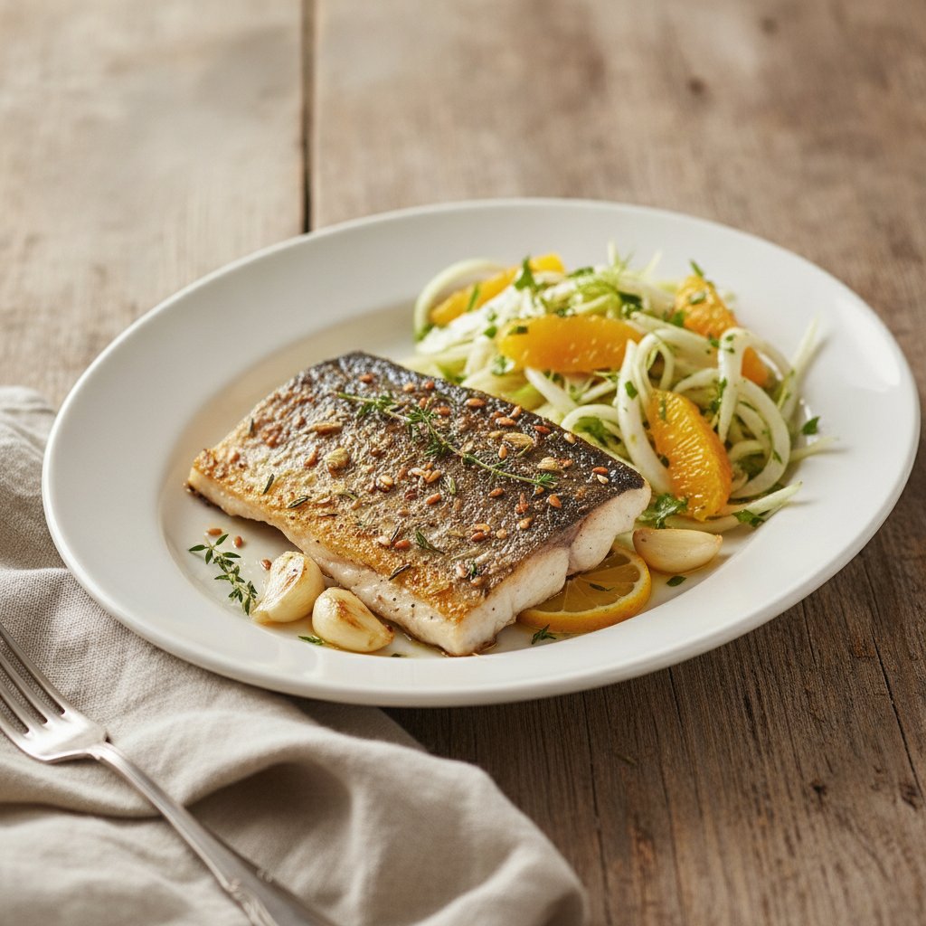 Grilled Sea Bass with Fennel (Low-Chol)