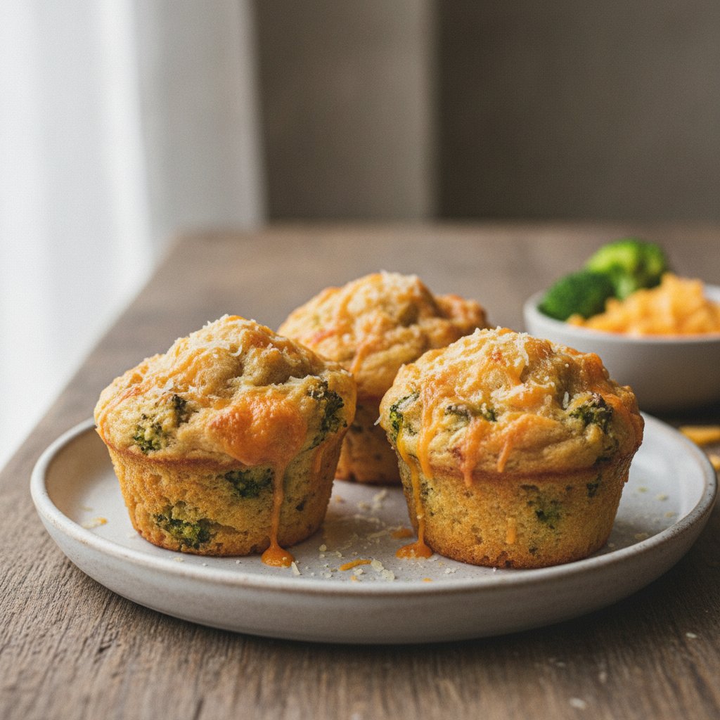 Broccoli Cheddar Savoury Muffins