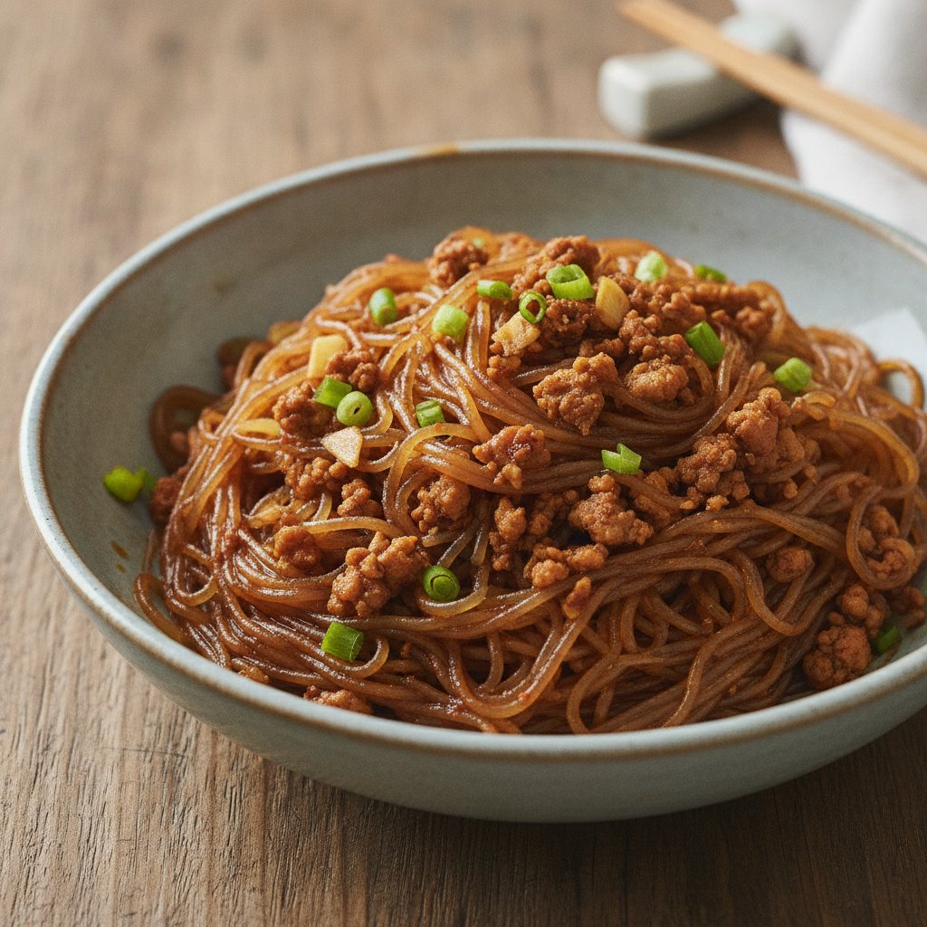 Spicy Vermicelli With Ground Pork (Low-Calorie)
