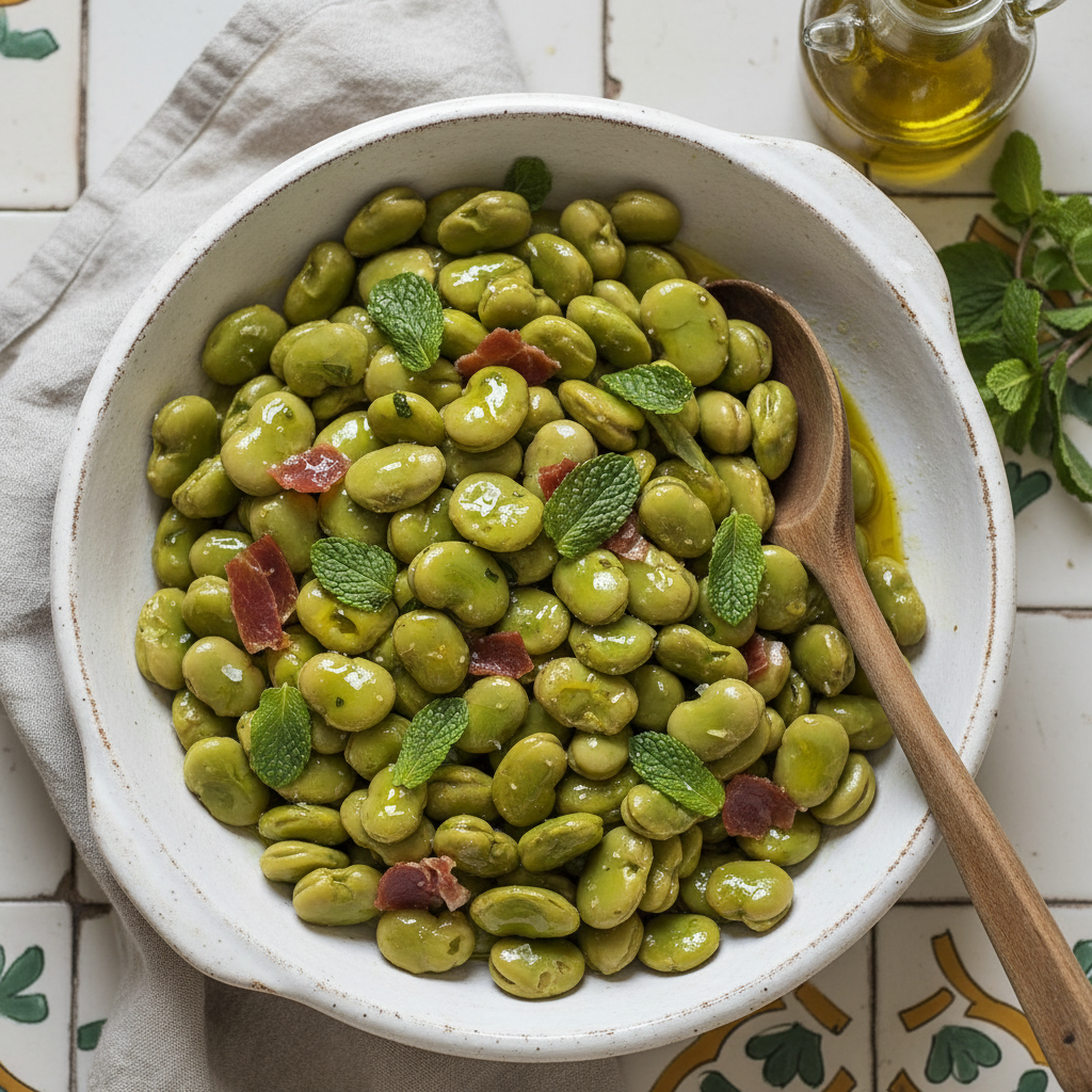 Broad Beans with Olive Oil and Mint