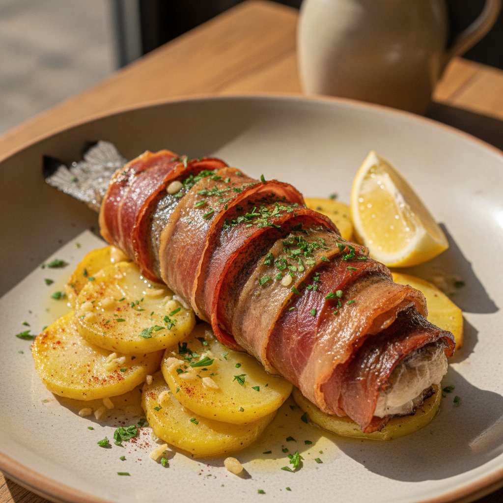 Grilled Trout with Ham