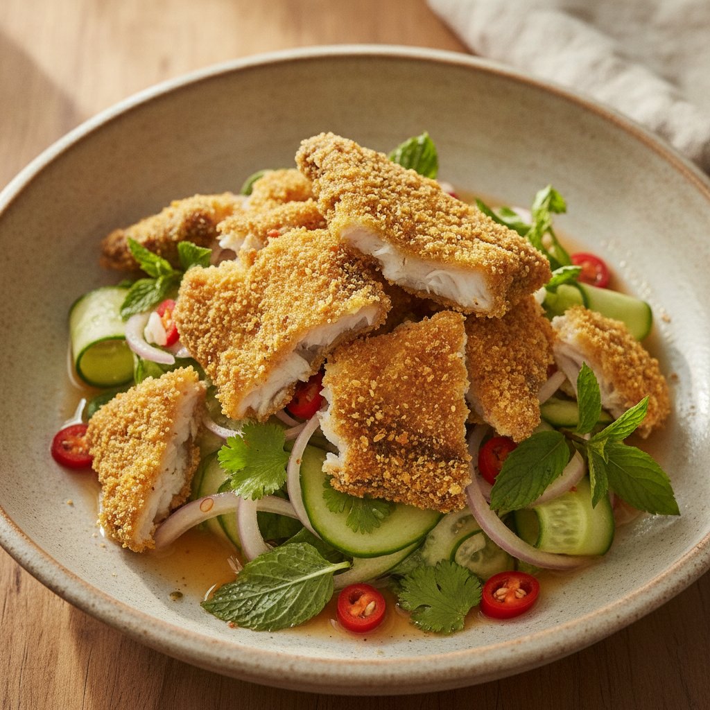 Crispy Catfish Salad (Gluten-Free)